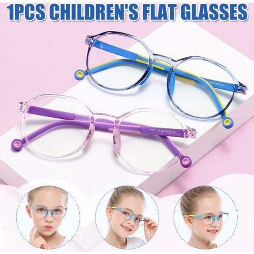 Children Flat Mirror Vintage Round Eyeglasses Frame Super light Anti Eyestrain for Kids Reading Gaming SP99