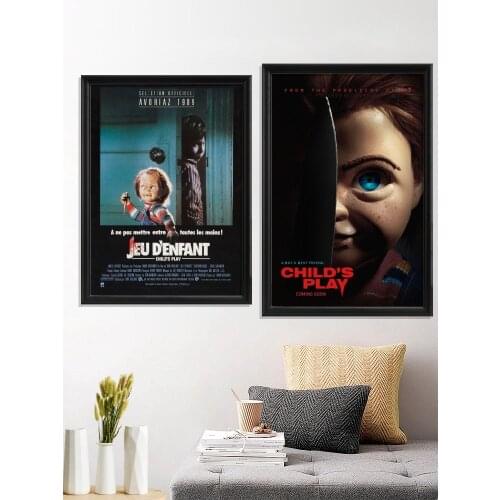 Childs Play Movie IT Bride Chucky Cult Jeu Denfant orror Seed Curse Poster Prints Home Art Silk Gift Wall Stiker Decor Room