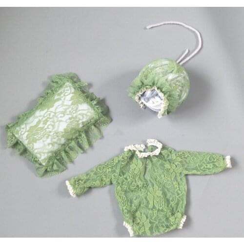 Lace Baby Rompers Newborn Infant Photography Clothes With Pillow Hat Girls Shooting Photo Clothing Jumpsuit Costumes 0-1 months