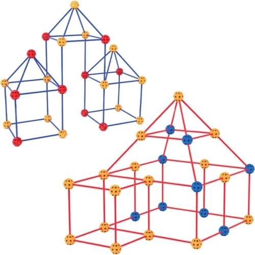 Castles Tunnels Kids Tent Play Construction Fort Building Kit Toy DIY Fortress Outdoor Sports Games Toys For Children Gift