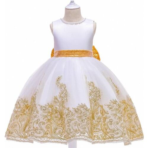 Flower Girl Dresses Illusion Luxury Princess O-Neck Ball Gown Knee-Length Tulle Elegant Lace Kid Party Skirt