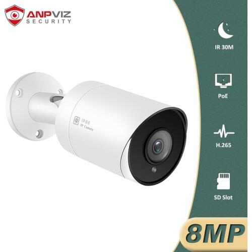 Anpviz (Hikvision Compatible) IPC-B880W-DS 8MP Bullet POE IP Camera H.265 Outdoor ONVIF Compliant IP66 IR 30m Surveillance