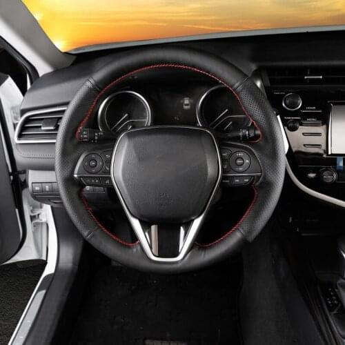 Leather steering wheel cover hand-slip non-slip season universal steering wheel cover Accessories For Toyota Avalon 2019 2020