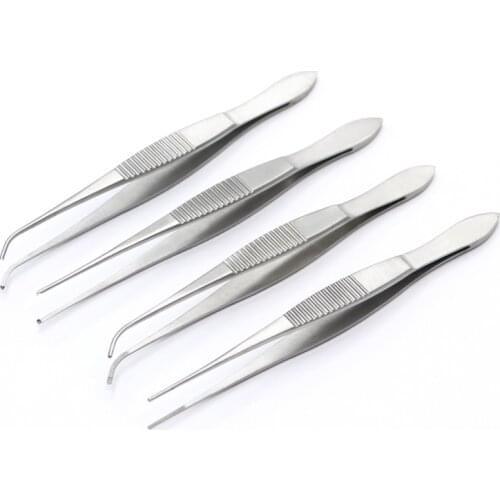 Beauty forceps Vision tweezers eye use forceps straight/curved head straight /bend hook eye tweezers surgery tool