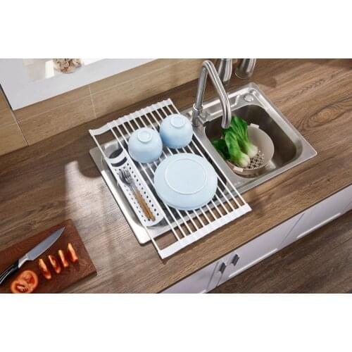 Kitchen folding sink vegetable fruit sink drain rack silicone drain rack