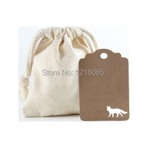 Kraft Fox Tags, Fox Themed Party Tags, Blank Kraft Favor Tags, Birthday Party wedding gift tags wish tree hanging card