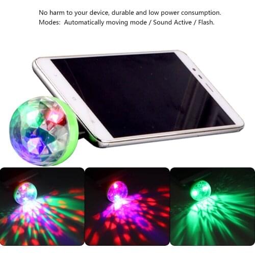 Mini USB led Party Lights Portable Crystal Magic Ball Home Party Karaoke Decorations Colorful Stage LED Disco Light For Home