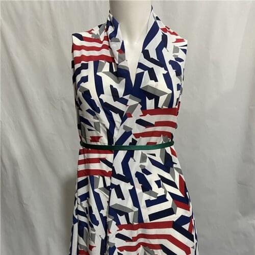 Fashion geometric pure mulberry silk crepe de chine fabric 140cm width 16momme,SCDC1220