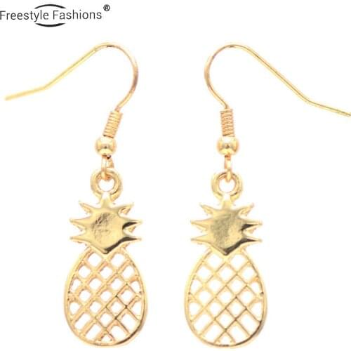 Fashions trendy Fruit and pineapple zinc alloy drop earrings for women