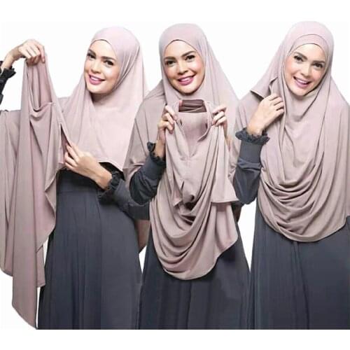 85*180cm Muslim jersey scarf Double Loop Instant hijab femme musulman headwrap islamic headscarf hijabs cotton Modal shawl