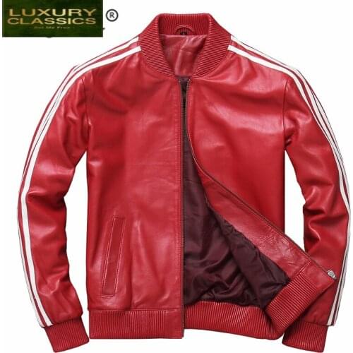 Coat 100% Real Sheepskin Men Autumn Winter Streetwear Leather Jackets Fit Mens Genuine Leather Veste Cuir Homme 654B85