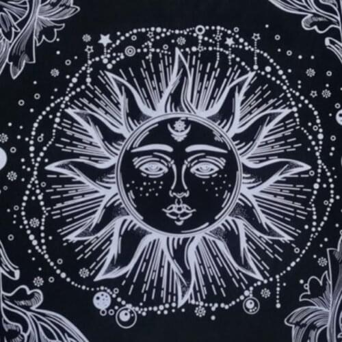 Soft Flannel Tarot Tablecloth Fate Guidance Board Game Rug Sun Moon Divination Tarot Cloth