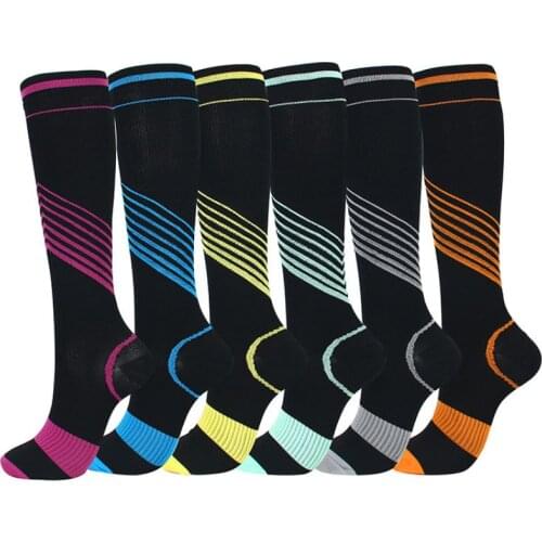 New Men Women Compression Socks Calf Protector Football Running Exercise Cycling Socks Fitness Relieve Varicose Veins High Socks