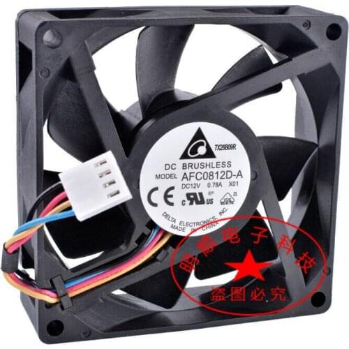 Delta Electronics AFC0812D DC 12V 0.78A 4-Wire 80x80x25mm Server Cooling Fan