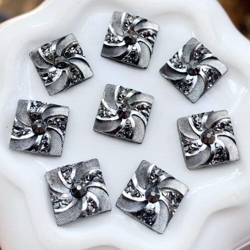 Wholesale 10mm 480pcs Resin Rhinestones FlatBack Square For DIY Crafts Scrapbooking Clothes Nail Art Decoration Wedding buttons