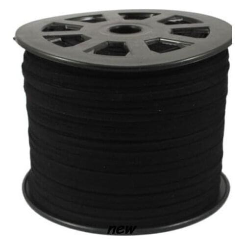 Mixed color 100M 3mm x 1.5mm Flat Faux Suede Korean Velvet Leather Cord string Rope Thread Lace bracelet necklace Findings