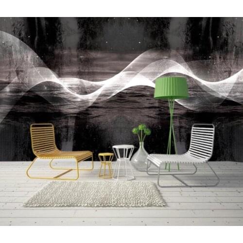 Custom Wallpapers 3D Black lines Nordic Minimalist Abstract Living Room Bedroom Wall Covering wallpaper Stickers