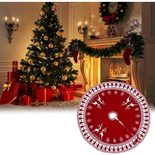 Multi-color Practical Xmas Tree Floor Cover Pad Double-sided Available Tree Skirt Base Vintage Style for Living Room