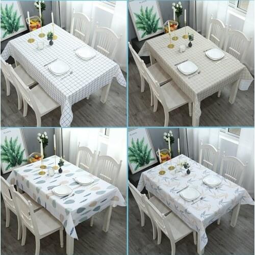 Rectangle Table Cloth Waterproof Oil-proof Multicolor Lattice Lemon Strawberry Table Mat Tablecloth Dinning Table Decoration