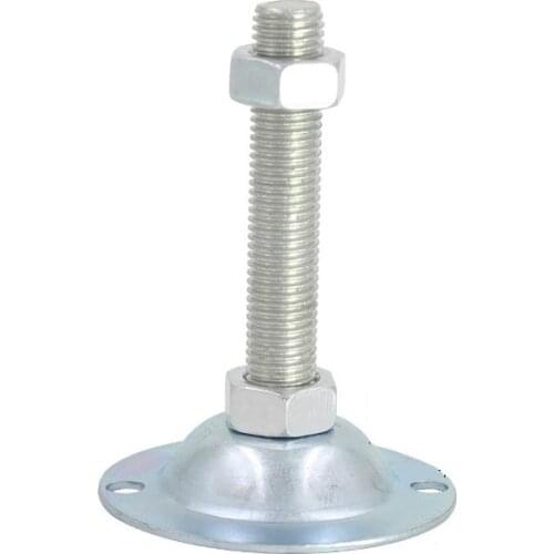 2PCS M10/M12/M16/M18/M20 Adjustable Foot Cups 60-150mm Length Iron Galvanized Articulated Feet Base Dia.80mm Leveling Foot Cups