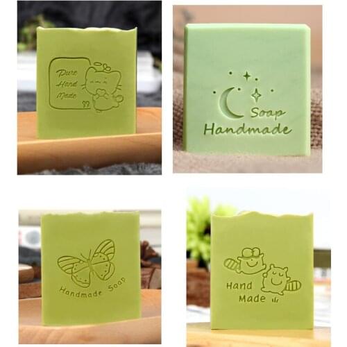 Handmade Letter Pattern Stamp Home Cleaning Natural Seal With Handle Acrylic Transparent Soap Stamp For Home DIY Making Chapters