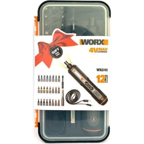 Worx 4V Mini Electrical Screwdriver Set Smart Cordless Electric Screwdrivers WX240 Handle Drill USB Rechargeable pencile