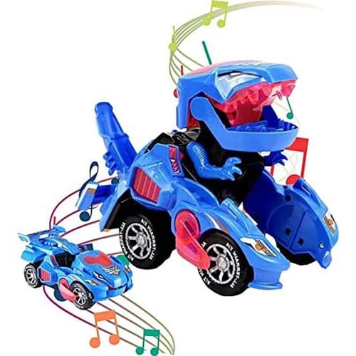 Blue Red Green Electric Dinosaur Toy Car with Light And Music, Birthday Gift for 2-7 Year Old Kid Boy