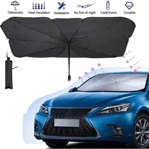 Car Sun Parasol Foldable Car Windshield Sun Protector Parasol UV Windshield Shade Heat Insulation Front Window Protection