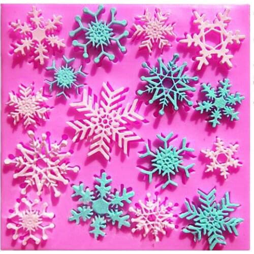 Special Offer for Christmas cake baking tools Beautiful snowflake cake decoration tools silicone molds F0765