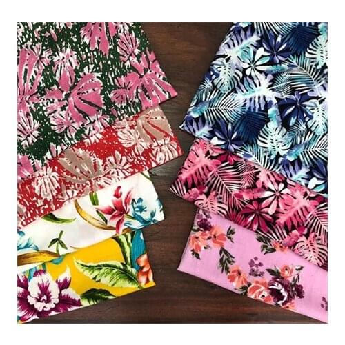 Rayon fabric dark floral printed fabric dress fabricLFCK080089