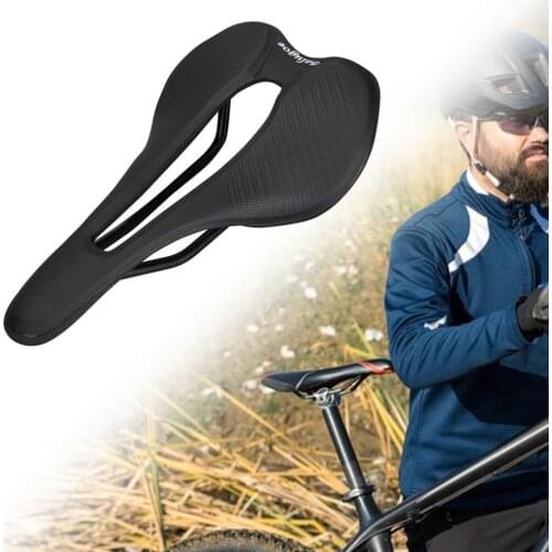 BALUGOE bicycle nylon seat cushion good filling easy to install ergonomic design black and white saddle bicycle accessories