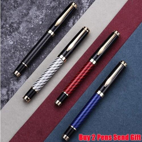 Fashion Design Carbon Fiber Design High Quality Writing Roller Pen Business Men Signature Pen Buy 2 Pens Send Gift