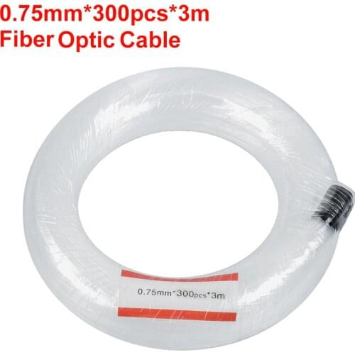 0.75mm*300PCS*3M PMMA Plastic Fiber Optic Cable End Glow Led Light Clear DIY For LED Star Ceiling Decoration