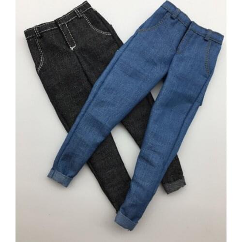1/6 Scale Male Figure Clothes Accessory Soldiers Pencil Pants Slim Jeans Trousers Model for 12 inches Action Figure