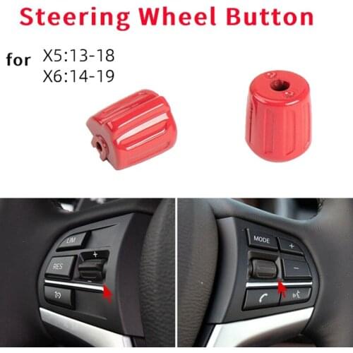 1 Pair Car Steering Wheel Button Control Knob Wheel Switch Multi-Functional for -BMW X5 F15 X6 F16 Red 61319273655
