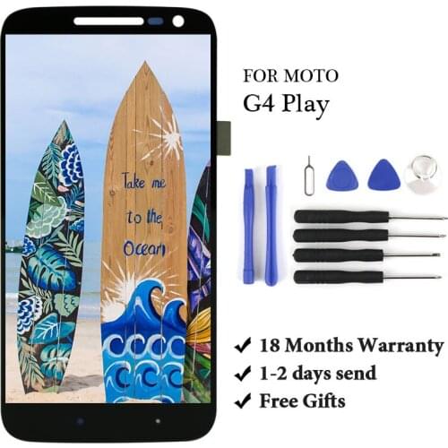 1 PCS 100% test display For Motolora G4 play LCD Touch Screen Digiziter Assembly Replacement For moto G4 Play XT1601 XT1602 LCD