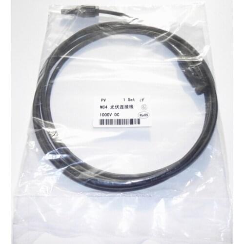 10 set/lot Black and Red Waterproof 3 Metres SOLAR Solar Extend Cable 4mm2 With SOLAR Connectors Used in Solar PV System