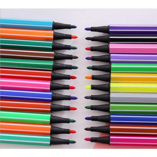 24 Colors 1set Pens Superfine Marker Pen Drawing Painting Graffiti Water Color Arts Drawing For Children Best Birthday Gift