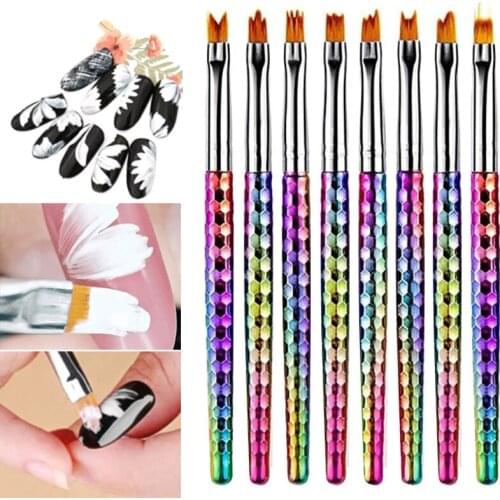 8pcs Flower Nail Art Brush Pen Gel UV Nail Painting Design Flower Drawing Pen SSwell