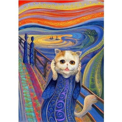 New 5D DIY Full Round/Square Diamond Painting "Cartoon Cat " 3D Embroidery Cross Stitch Rhinestone Mosaic Home Decor Gift Yc349