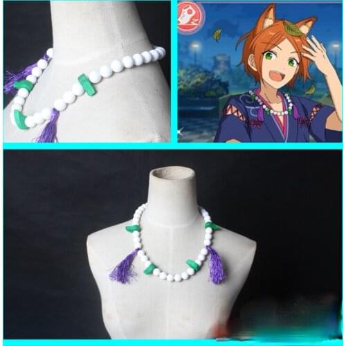 Aoi Hinata Anime Ensemble Stars Cosplay Necklace Ring Men Women Fashion Jewelry Student Xmas Gift Pendant