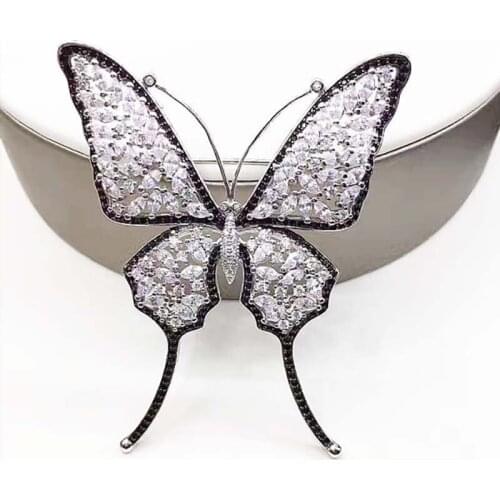 59X83MM Womens High Quality Zircon simple brooch, luxury atmosphere, temperament jewelry butterfly brooch