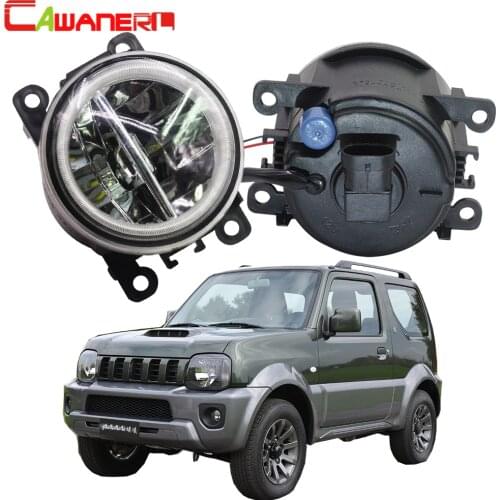 Cawanerl 2 X Car Styling 4000LM LED Bulb H11 Fog Light + Angel Eye DRL 12V For Suzuki Jimny FJ Closed Off-Road Vehicle 1998-2014