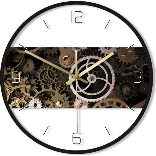 Clockwork Steampunk Gear Printed Acrylic Wall Clock Cogwheels Clock Mechanism Mechanical Minimalism Home Decor Gift For Mechanic