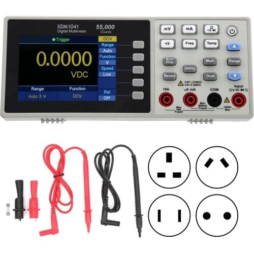 AC/DC 500mV-750V 10.000Hz-60MHz XDM1041 3.7"LCD Mini Desktop Digital Multimeter TrueRMS Temperature Tester Meter