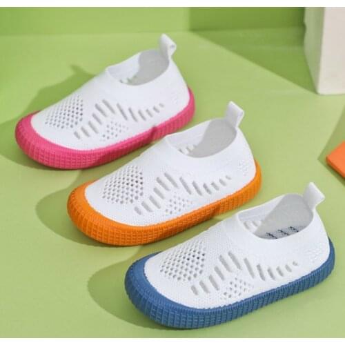 Kids Fashion Solid Color Shoes 2020 New Girls Boys Spring Running Sporting Anti-slip Sneaker for Boys Girls Stretch Fabric
