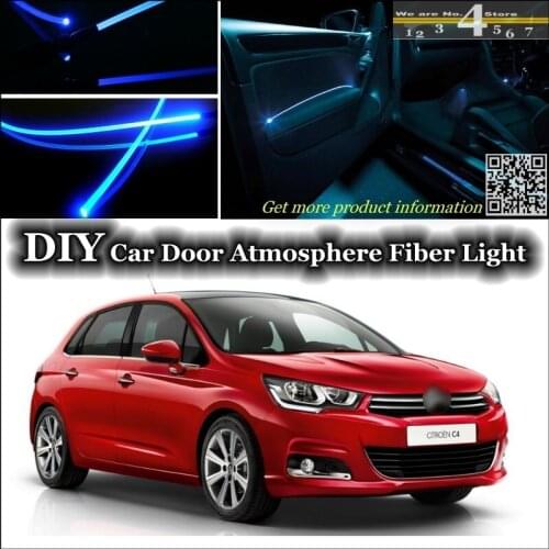 For Citroen C4 C-Triomphe C-Quatre interior Ambient Light Tuning Atmosphere Fiber Optic Band Lights Door Panel illumination