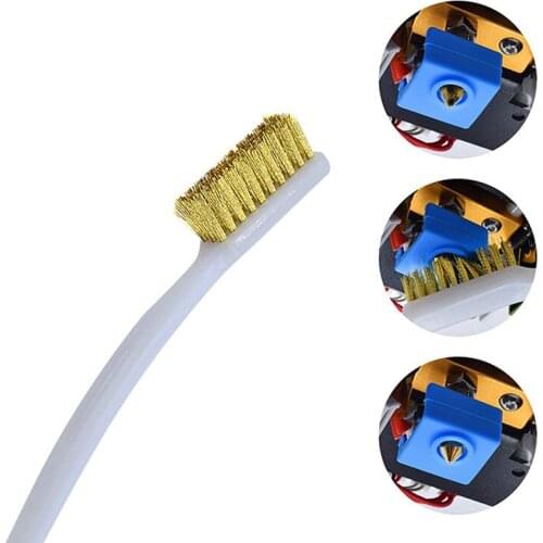 3D Printer Cleaner Tool Copper Wire Toothbrush Copper Brush Handle For Nozzle Block Hotend Cleaning Hot Bed Cleaning Parts