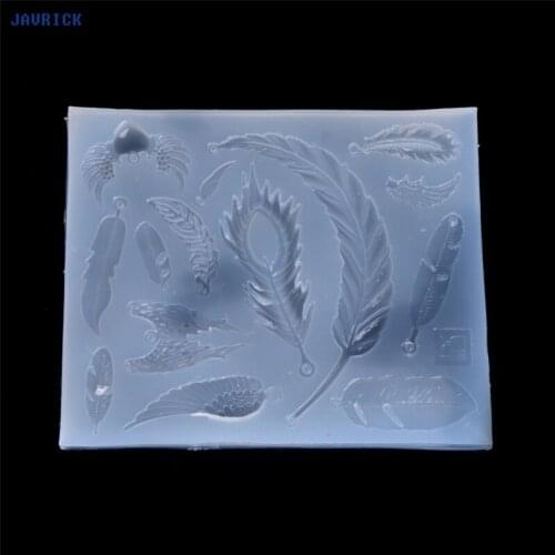 JAVRICK Mold for jewelry Feather charms pendant Resin Silicone Mould handmade tool epoxy resin molds