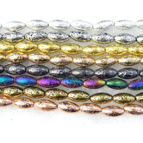 Natural Stone electroplating Lava Bead Volcanic Rock Loose Bead for diy Jewelry Making Bracelet Accessories wholesale